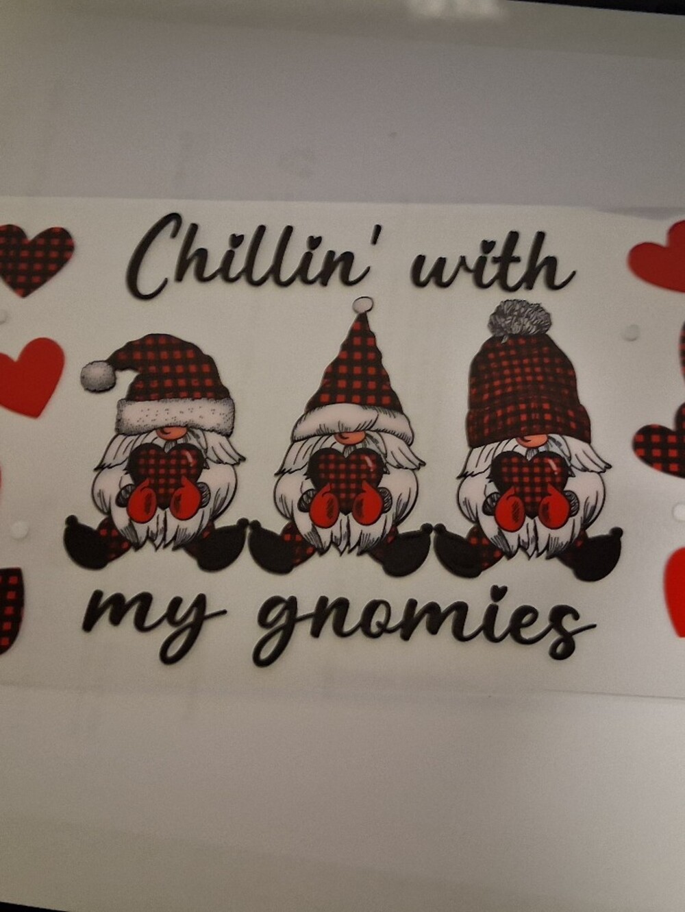 Chillin' With My Gnomies Plaque - Red & Black Gnome Design